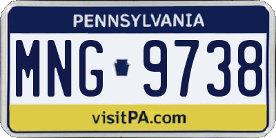 PA license plate MNG9738