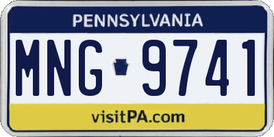 PA license plate MNG9741