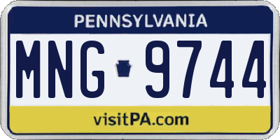 PA license plate MNG9744