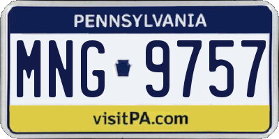PA license plate MNG9757