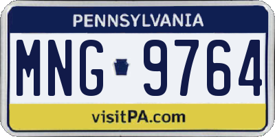 PA license plate MNG9764