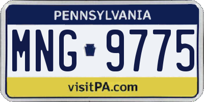PA license plate MNG9775