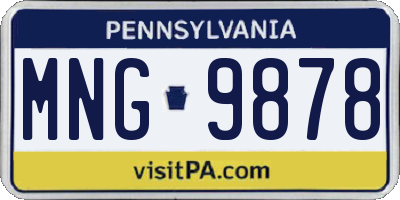 PA license plate MNG9878