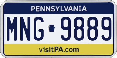 PA license plate MNG9889