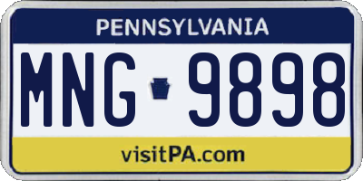 PA license plate MNG9898