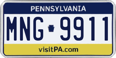 PA license plate MNG9911