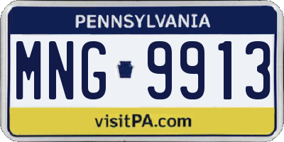 PA license plate MNG9913