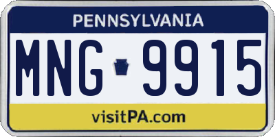 PA license plate MNG9915
