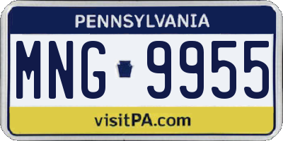 PA license plate MNG9955
