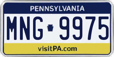 PA license plate MNG9975