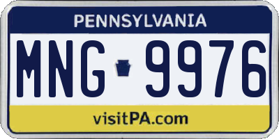 PA license plate MNG9976