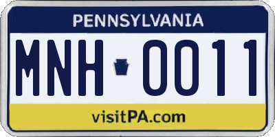 PA license plate MNH0011