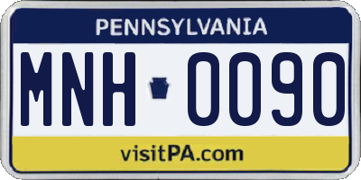 PA license plate MNH0090