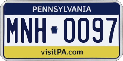 PA license plate MNH0097