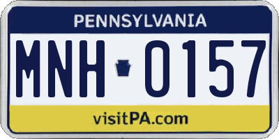 PA license plate MNH0157