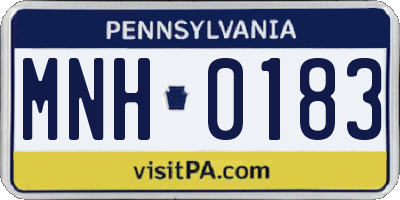 PA license plate MNH0183