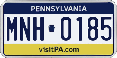 PA license plate MNH0185