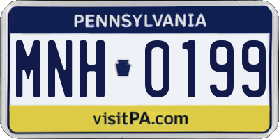 PA license plate MNH0199