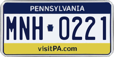PA license plate MNH0221