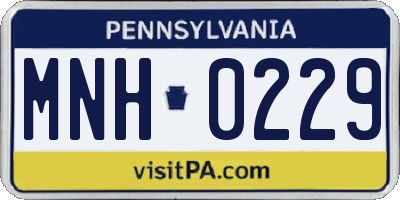 PA license plate MNH0229