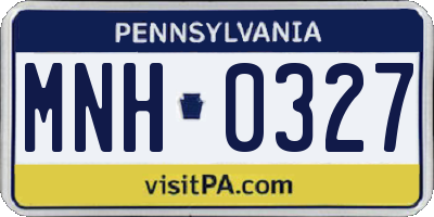 PA license plate MNH0327