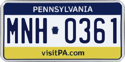 PA license plate MNH0361