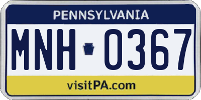 PA license plate MNH0367