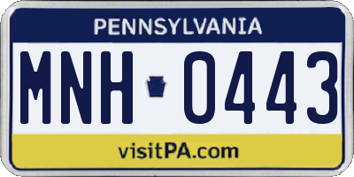 PA license plate MNH0443