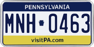 PA license plate MNH0463