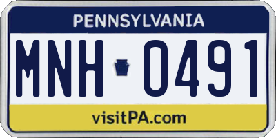 PA license plate MNH0491