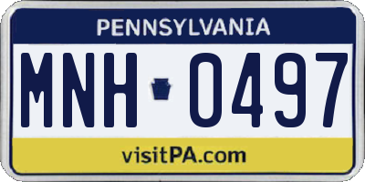 PA license plate MNH0497