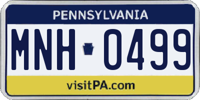 PA license plate MNH0499