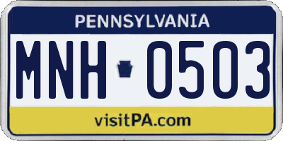 PA license plate MNH0503