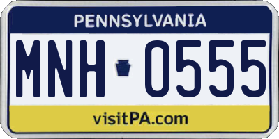 PA license plate MNH0555