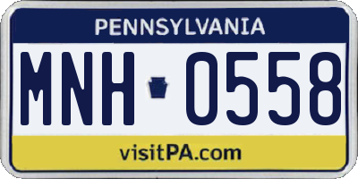 PA license plate MNH0558