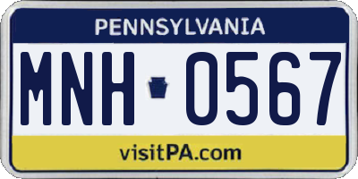 PA license plate MNH0567