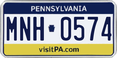 PA license plate MNH0574