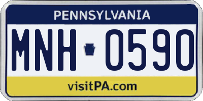 PA license plate MNH0590