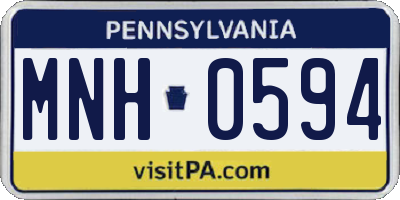 PA license plate MNH0594