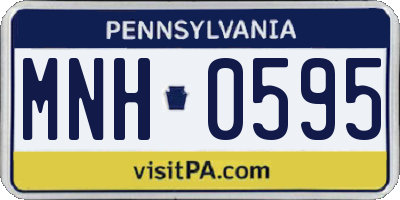 PA license plate MNH0595