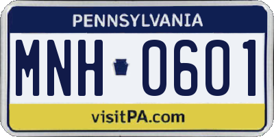 PA license plate MNH0601