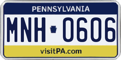 PA license plate MNH0606