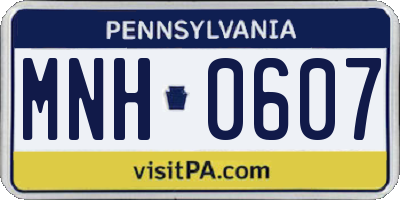PA license plate MNH0607