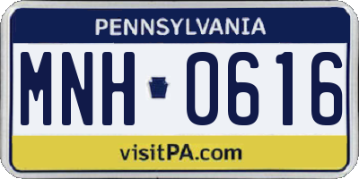 PA license plate MNH0616