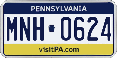 PA license plate MNH0624