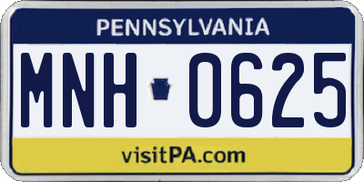 PA license plate MNH0625