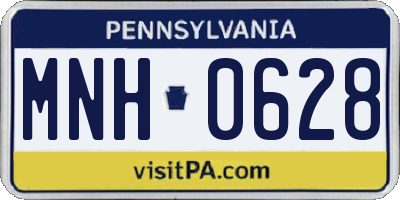 PA license plate MNH0628