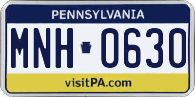 PA license plate MNH0630