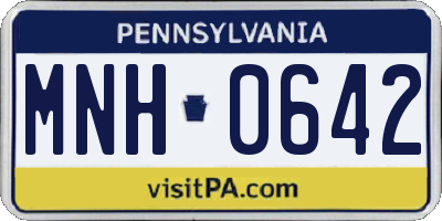 PA license plate MNH0642
