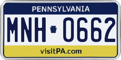 PA license plate MNH0662